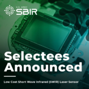 US Army SBIR Award Selectees Announced Low Cost Shortwave Infrared SWIR Laser Sensor