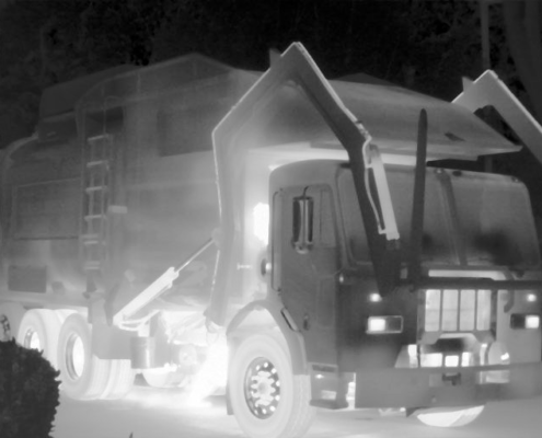 Attollo Engineering, Griffin MWIR (midwave infrared) Camera Core- Image of garbage dump truck