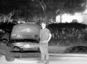 Attollo Engineering, Griffin MWIR (midwave infrared) Camera Core- Image of man standing next to car with car hood open