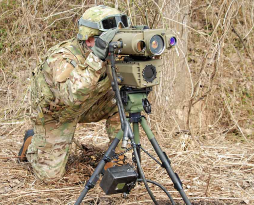 AN/PED-1 Lightweight Laser Designator incorporates a thermal imager, day camera, laser designator spot imaging, electronic display, eye-safe laser rangefinder, digital magnetic compass, Selective Availability/Anti-Spoofing Module Global Positioning System (SAASM GPS) and digital export capability.